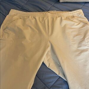 Old Navy Womens Casual Elastic-Waist Beige Capris